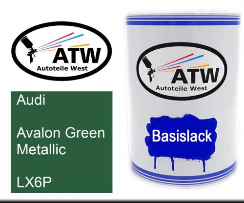 Audi, Avalon Green Metallic, LX6P: 500ml Lackdose, von ATW Autoteile West.